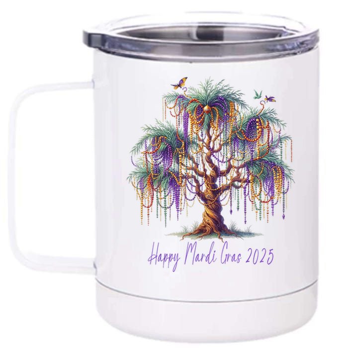 Mardi Gras Tree Beads New Orleans 2025 Festival Bead 12 oz Stainless Steel Tumbler Cup