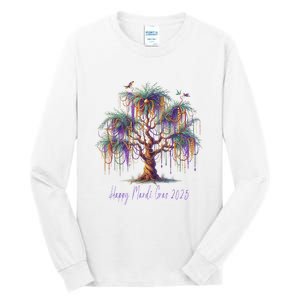 Mardi Gras Tree Beads New Orleans 2025 Festival Bead Tall Long Sleeve T-Shirt