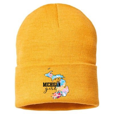 Michigan Girl Tie Dye State Michigan Lovers Sustainable Knit Beanie