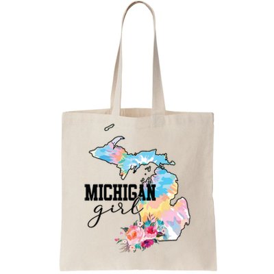 Michigan Girl Tie Dye State Michigan Lovers Tote Bag