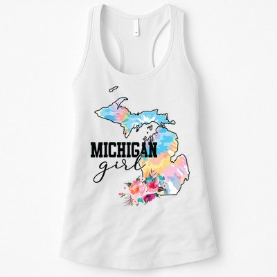 Michigan Girl Tie Dye State Michigan Lovers Womens Tank Top