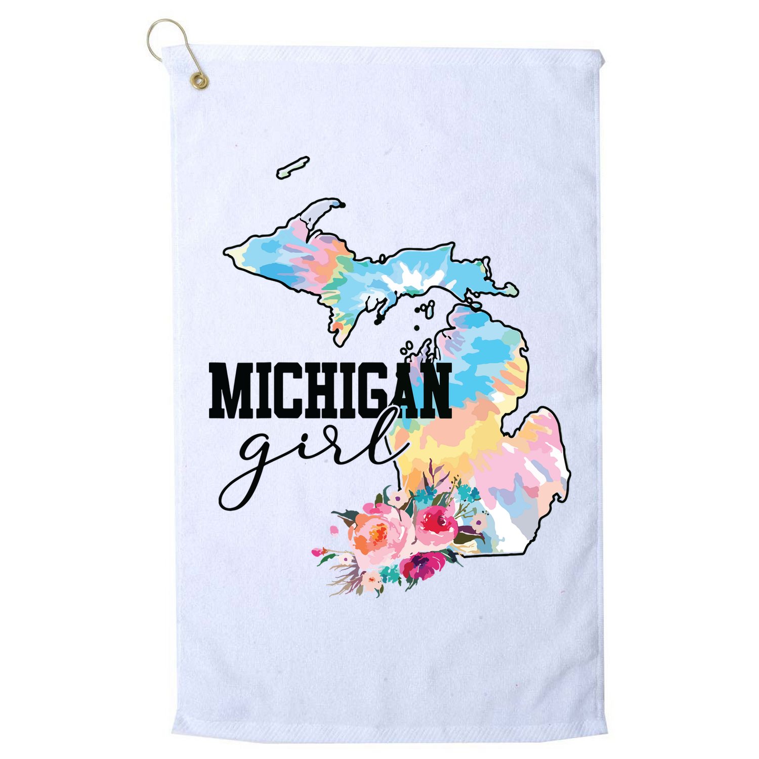 Michigan Girl Tie Dye State Michigan Lovers Golf Towel