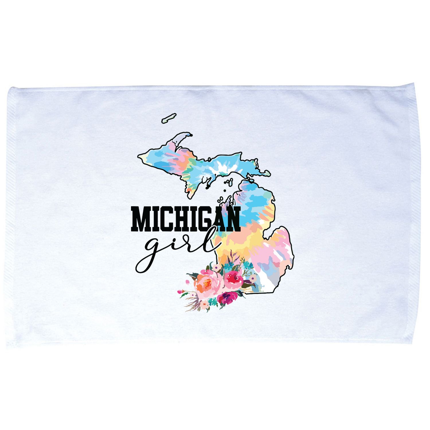 Michigan Girl Tie Dye State Michigan Lovers Microfiber Hand Towel
