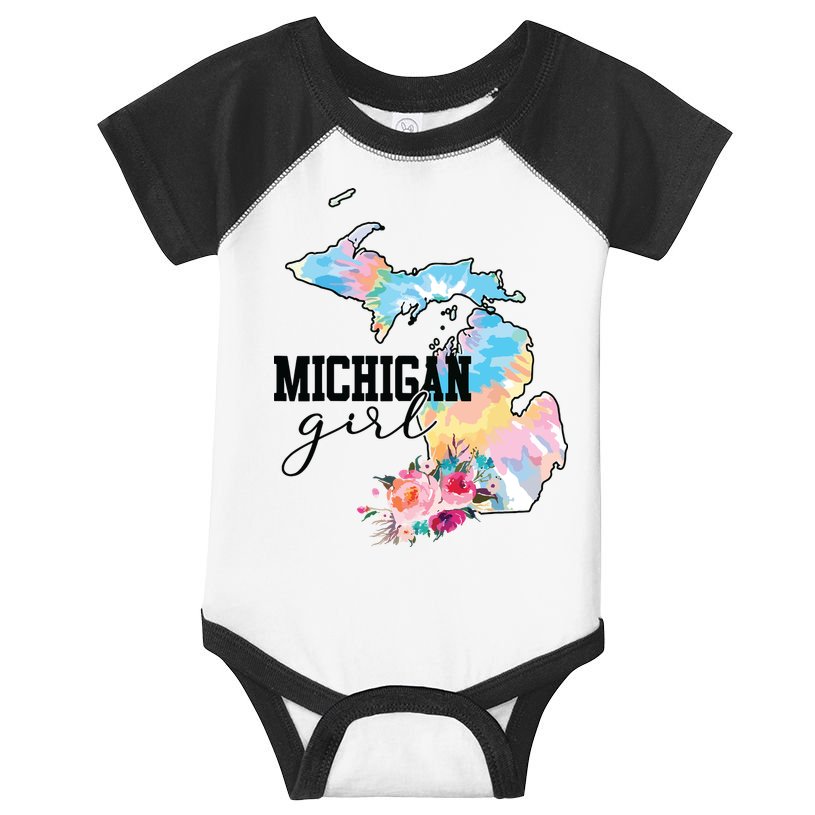 Michigan Girl Tie Dye State Michigan Lovers Infant Baby Jersey Bodysuit