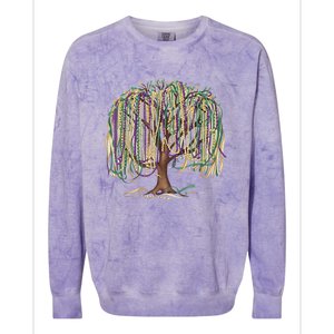 Mardi Gras Tree Beads New Orleans 2025 Festival Bead Tree Colorblast Crewneck Sweatshirt