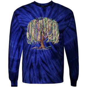 Mardi Gras Tree Beads New Orleans 2025 Festival Bead Tree Tie-Dye Long Sleeve Shirt