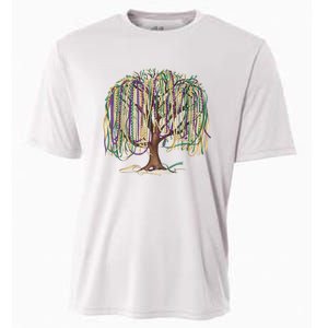 Mardi Gras Tree Beads New Orleans 2025 Festival Bead Tree Cooling Performance Crew T-Shirt