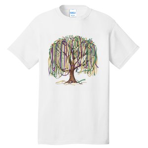 Mardi Gras Tree Beads New Orleans 2025 Festival Bead Tree Tall T-Shirt