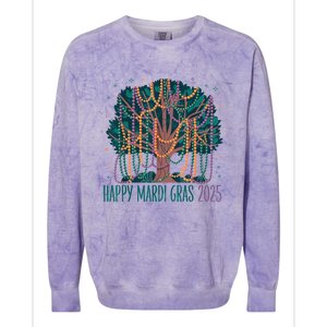 Mardi Gras Tree Beads New Orleans 2025 Festival Bead Tree Colorblast Crewneck Sweatshirt