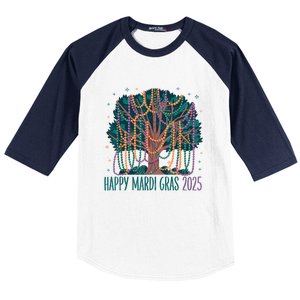 Mardi Gras Tree Beads New Orleans 2025 Festival Bead Tree Baseball Sleeve Shirt