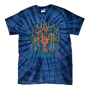 Mardi Gras Tree Beads New Orleans 2025 Festival Bead Tree Tie-Dye T-Shirt