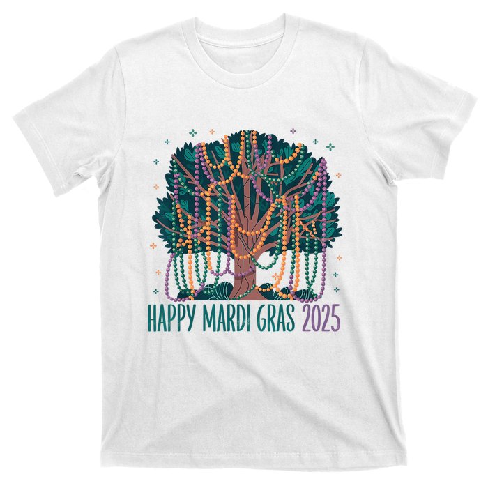 Mardi Gras Tree Beads New Orleans 2025 Festival Bead Tree T-Shirt