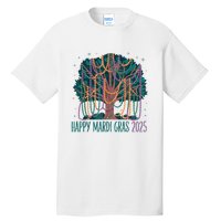 Mardi Gras Tree Beads New Orleans 2025 Festival Bead Tree Tall T-Shirt