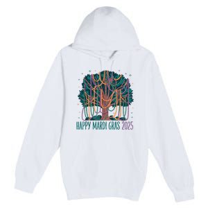 Mardi Gras Tree Beads New Orleans 2025 Festival Bead Tree Premium Pullover Hoodie