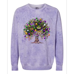 Mardi Gras Tree Beads New Orleans 2025 Festival Bead Tree Colorblast Crewneck Sweatshirt