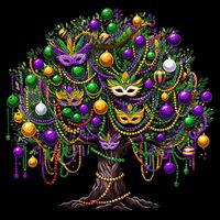 Mardi Gras Tree Beads New Orleans 2025 Festival Bead Tree City Backpack
