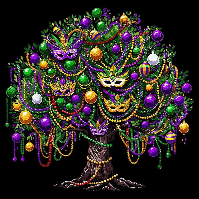 Mardi Gras Tree Beads New Orleans 2025 Festival Bead Tree City Backpack