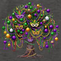 Mardi Gras Tree Beads New Orleans 2025 Festival Bead Tree Vector Backpack