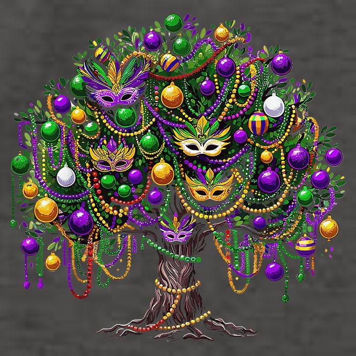 Mardi Gras Tree Beads New Orleans 2025 Festival Bead Tree Vector Backpack