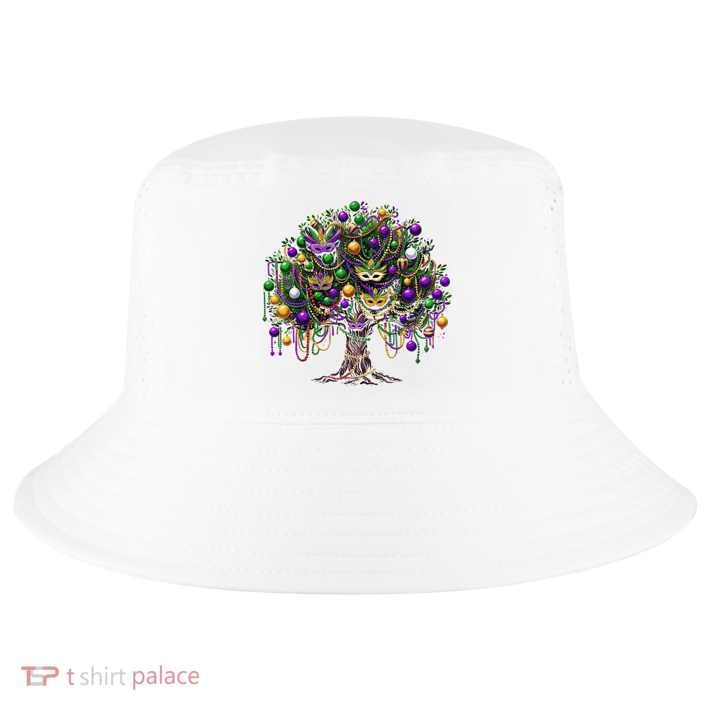 Mardi Gras Tree Beads New Orleans 2025 Festival Bead Tree Cool Comfort Performance Bucket Hat