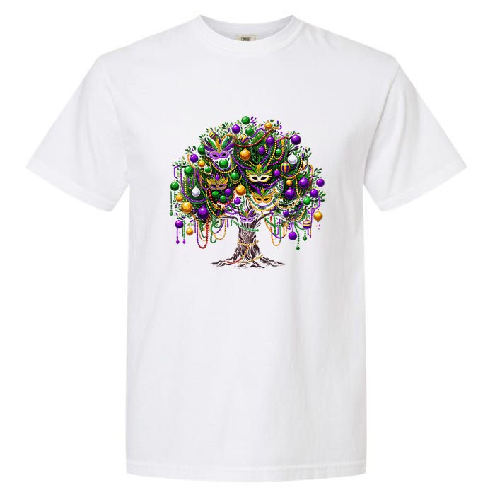 Mardi Gras Tree Beads New Orleans 2025 Festival Bead Tree Garment-Dyed Heavyweight T-Shirt