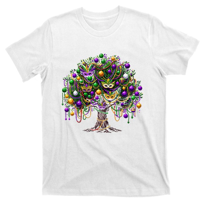 Mardi Gras Tree Beads New Orleans 2025 Festival Bead Tree T-Shirt