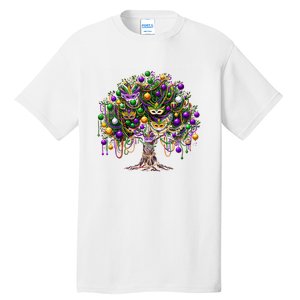 Mardi Gras Tree Beads New Orleans 2025 Festival Bead Tree Tall T-Shirt