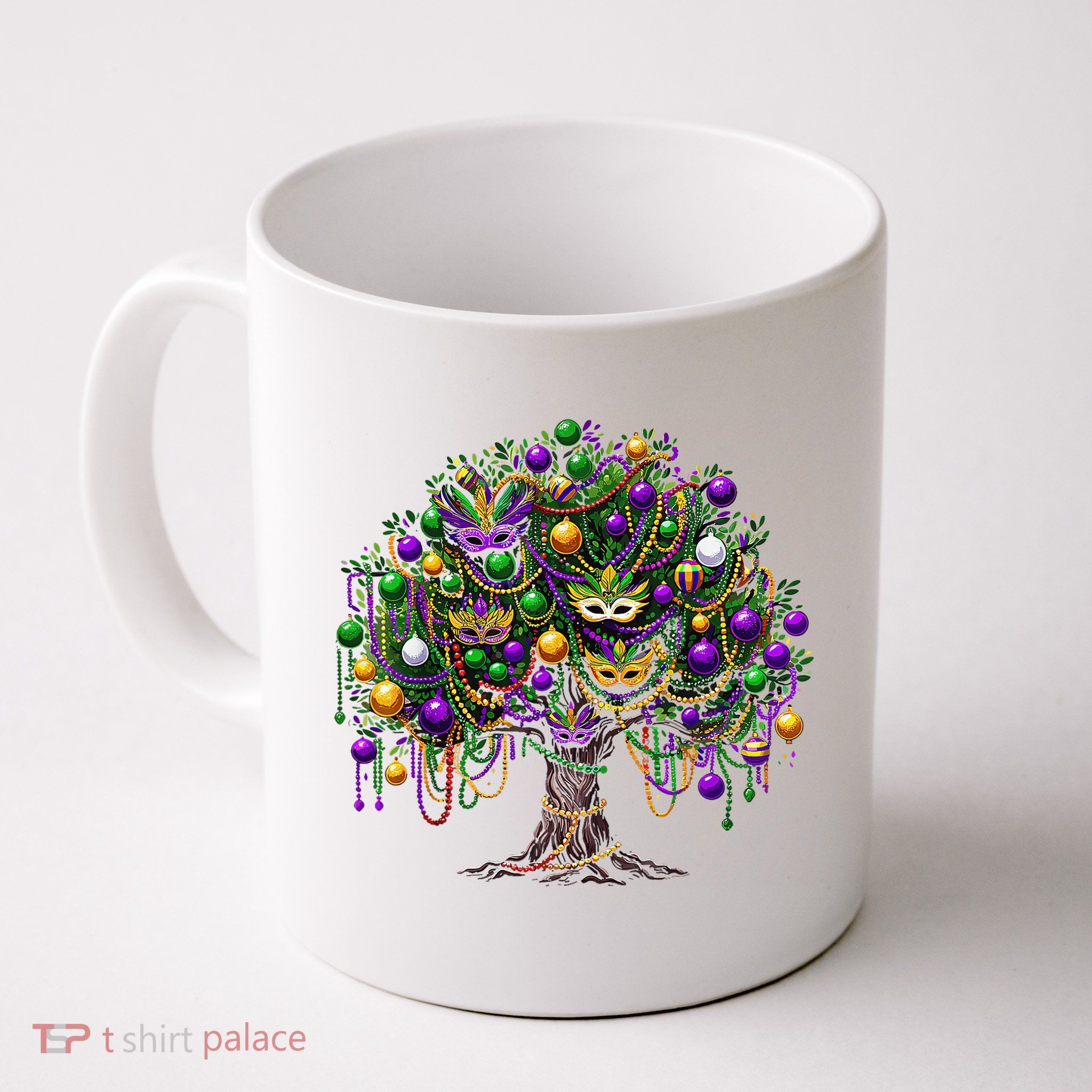 Mardi Gras Tree Beads New Orleans 2025 Festival Bead Tree Mug