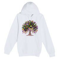 Mardi Gras Tree Beads New Orleans 2025 Festival Bead Tree Premium Pullover Hoodie