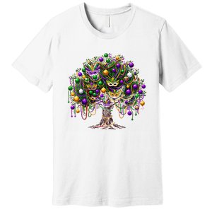 Mardi Gras Tree Beads New Orleans 2025 Festival Bead Tree Premium T-Shirt