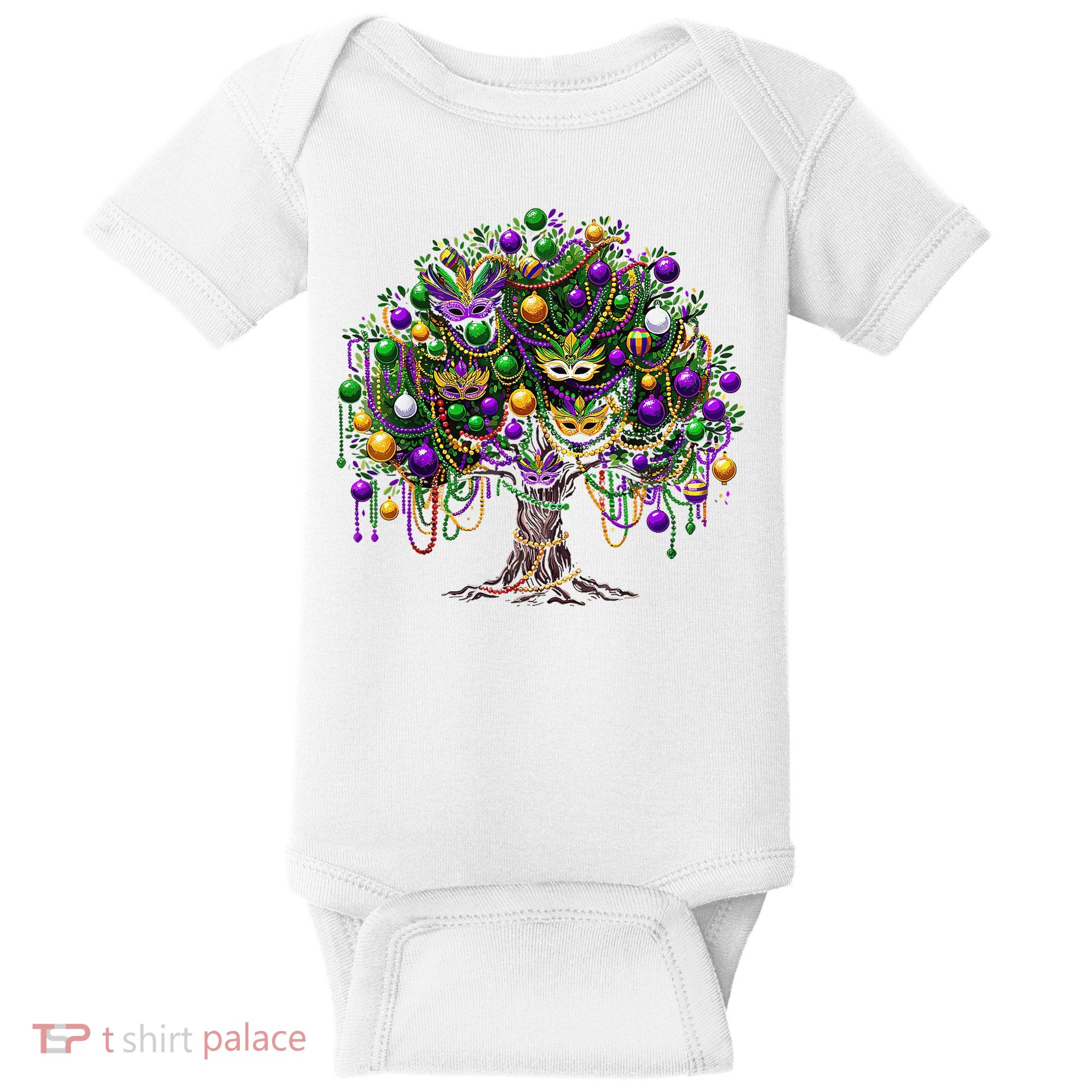 Mardi Gras Tree Beads New Orleans 2025 Festival Bead Tree Baby Bodysuit
