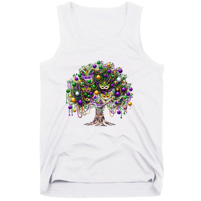 Mardi Gras Tree Beads New Orleans 2025 Festival Bead Tree Tank Top