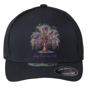 Mardi Gras Tree Beads New Orleans 2025 Festival Bead Tree Flexfit Unipanel Trucker Cap