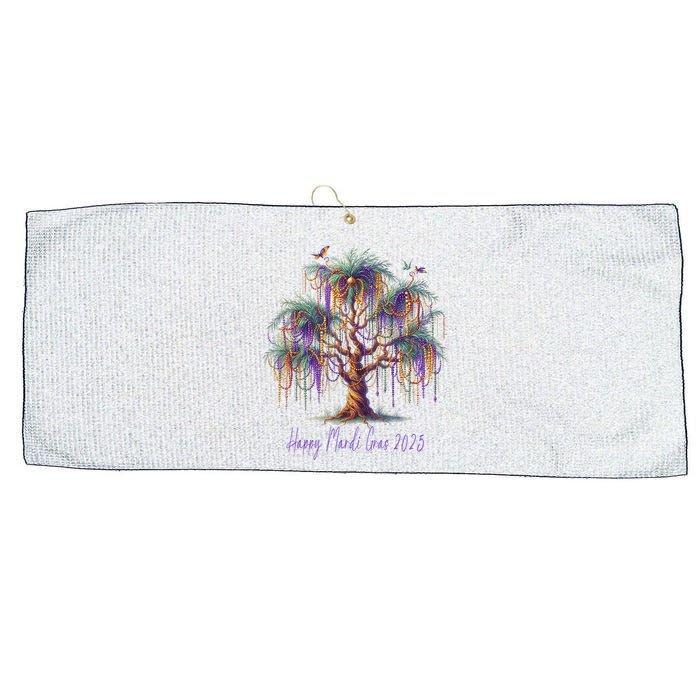 Mardi Gras Tree Beads New Orleans 2025 Festival Bead Tree Large Microfiber Waffle Golf Towel