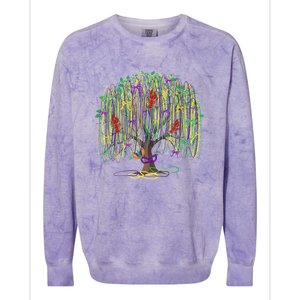 Mardi Gras Tree Beads New Orleans 2025 Festival Bead Tree Colorblast Crewneck Sweatshirt