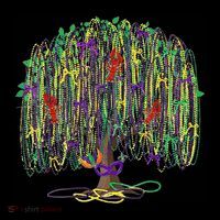 Mardi Gras Tree Beads New Orleans 2025 Festival Bead Tree Impact Tech Backpack
