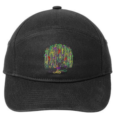 Mardi Gras Tree Beads New Orleans 2025 Festival Bead Tree 7-Panel Snapback Hat