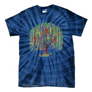 Mardi Gras Tree Beads New Orleans 2025 Festival Bead Tree Tie-Dye T-Shirt