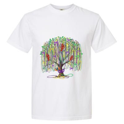 Mardi Gras Tree Beads New Orleans 2025 Festival Bead Tree Garment-Dyed Heavyweight T-Shirt