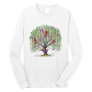 Mardi Gras Tree Beads New Orleans 2025 Festival Bead Tree Long Sleeve Shirt