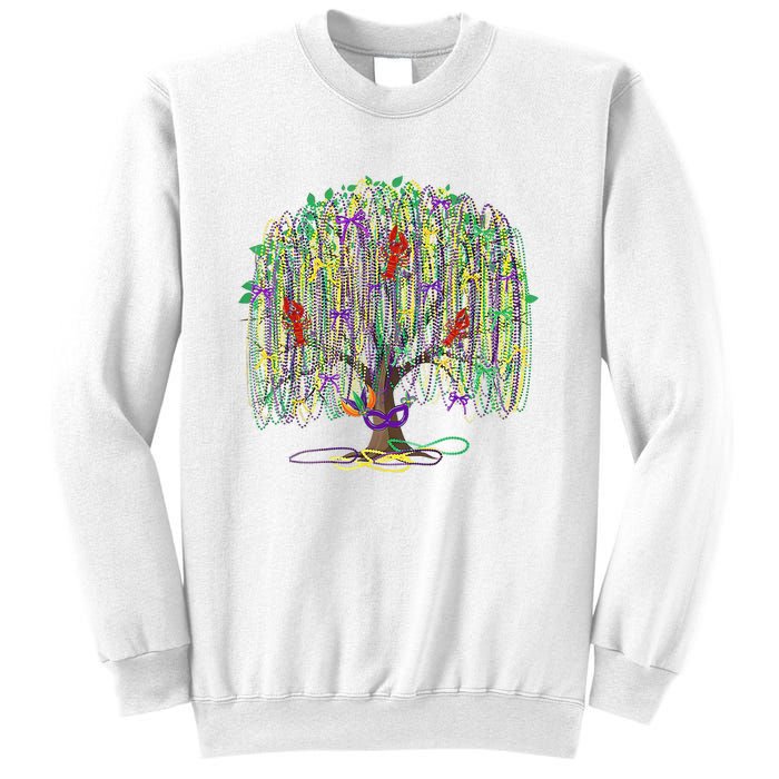 Mardi Gras Tree Beads New Orleans 2025 Festival Bead Tree Sweatshirt