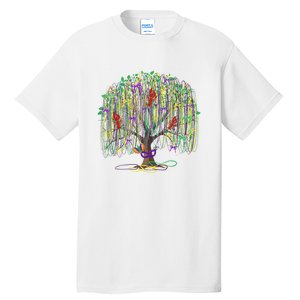 Mardi Gras Tree Beads New Orleans 2025 Festival Bead Tree Tall T-Shirt