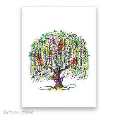 Mardi Gras Tree Beads New Orleans 2025 Festival Bead Tree Poster
