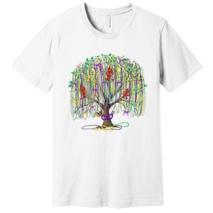 Mardi Gras Tree Beads New Orleans 2025 Festival Bead Tree Premium T-Shirt