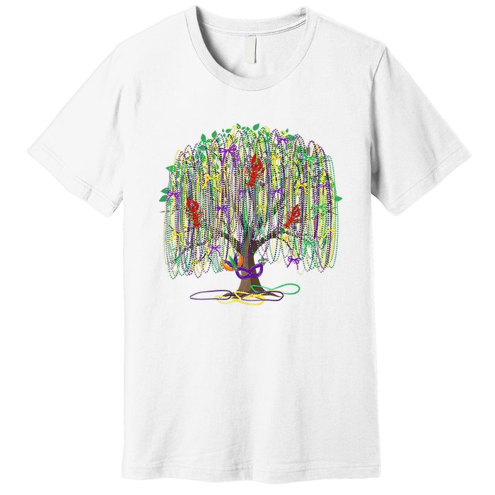 Mardi Gras Tree Beads New Orleans 2025 Festival Bead Tree Premium T-Shirt