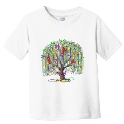 Mardi Gras Tree Beads New Orleans 2025 Festival Bead Tree Toddler T-Shirt
