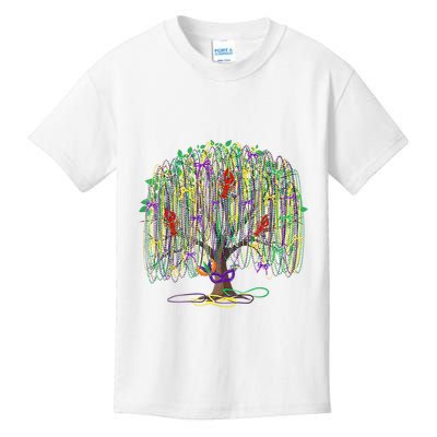 Mardi Gras Tree Beads New Orleans 2025 Festival Bead Tree Kids T-Shirt