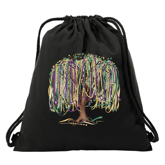 Mardi Gras Tree Beads New Orleans 2025 Festival Bead Tree Drawstring Bag