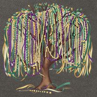 Mardi Gras Tree Beads New Orleans 2025 Festival Bead Tree Cotton Canvas Backpack