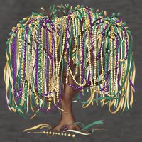 Mardi Gras Tree Beads New Orleans 2025 Festival Bead Tree Vector Backpack